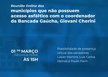 PREFEITO PARTICIPARÁ DE UMA REUNIÃO ONLINE NESTA SEGUNDA FEIRA (01/03) SOBRE MOBILIZAÇÃO DE MUNICÍPIOS SEM ACESSO ASFÁLTICO