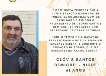 ADMINISTRAÇÃO MUNICIPAL DECRETA LUTO OFICIAL PELO FALECIMENTO DE CLÓVIS SANTO DEMIQUEI (NIQUE)