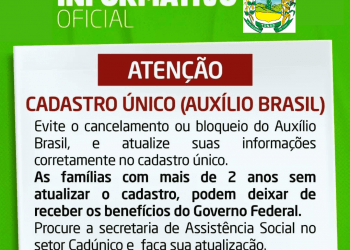 CRONOGRAMA DE ATUALIZAÇÃO DO CADASTRO  ÚNICO E AUXILIO BRASIL ANTIGO BOLSA FAMÍLIA.