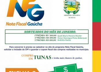 Ganhadores da Nota Fiscal Gaúcha- Janeiro 2023.