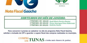 Ganhadores da Nota Fiscal Gaúcha- Janeiro 2023.