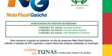 Ganhadores da Nota Fiscal Gaúcha- Fevereiro 2023.