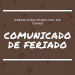 COMUNICADO DE FERIADO.