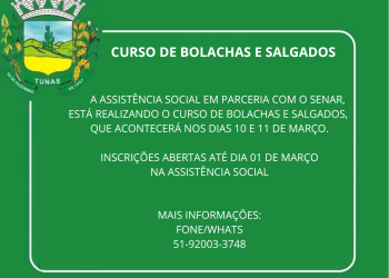 SECRETARIA DE ASSISTÊNCIA SOCIAL ABRE INSCRIÇÕES PARA CURSO EM PARCERIA COM SENAR