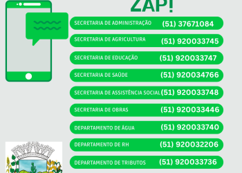 APRESENTAÇÃO DE NOVOS CONTATOS WHATSAPP DOS SETORES PÚBLICOS DE TUNAS