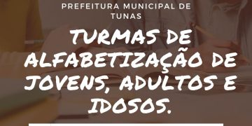 TURMAS DE ALFABETIZAÇÃO DE JOVENS, ADULTOS E IDOSOS.